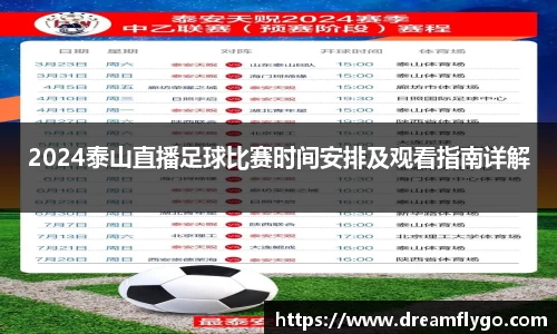 2024泰山直播足球比赛时间安排及观看指南详解